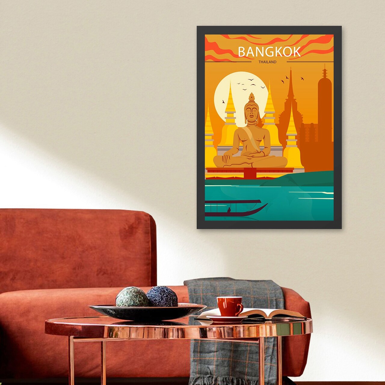 Tablou decorativ, Bangkok 2 (40 x 55), Polistiren, Multicolor - imagine 3